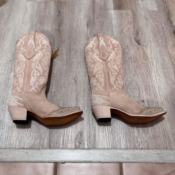Corral Women Cowboy Leather Boots Sand w/ Embroidery size 6.5. NEW w/ Minor Flaw - Picture 5 of 13